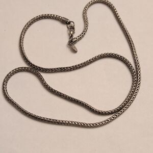 Premier Designs Braided Silver Tone Chain Necklace